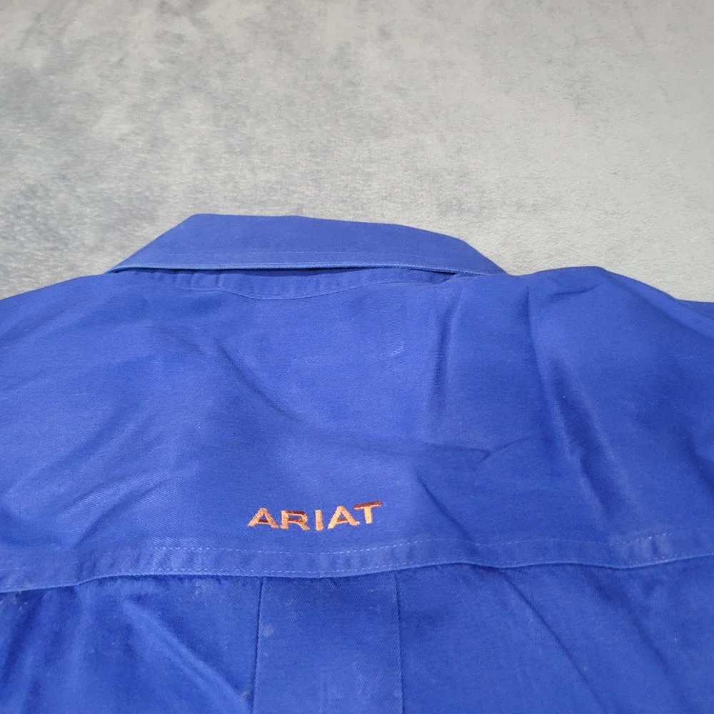 Ariat Button Down Shirt Mens XXL Blue Solid Long Sleeve Western‎ Work 10006660